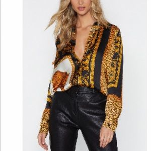 Button Down Satin Shirt